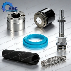 Krones, KHS, and Sidel have ample spare parts inventory; replacing these parts improves production efficiency.